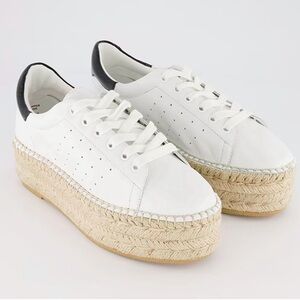 Steve Madden White and Black Platform Sneakers